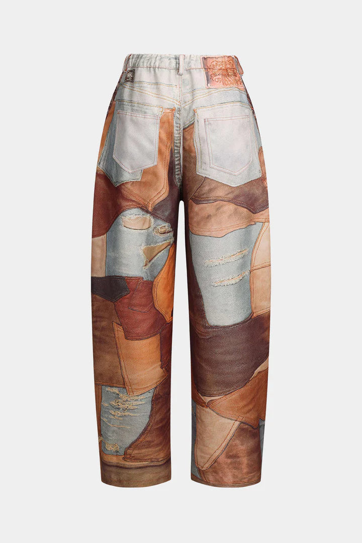 DENIM | PANTALON DENIM PATCHWORK VINTAGE – ESTILO UNICO Y AUDAZ